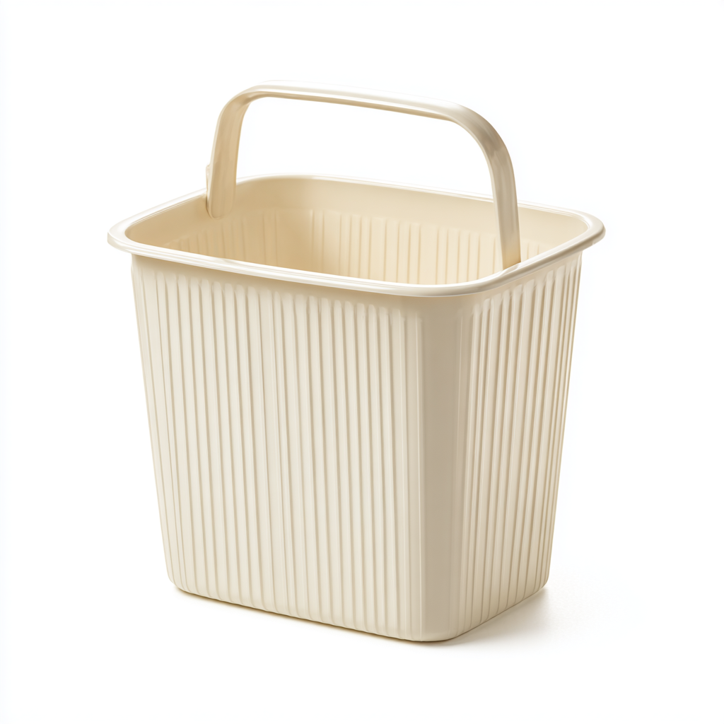 Slim Bathroom Wastebasket with Integrated Handle