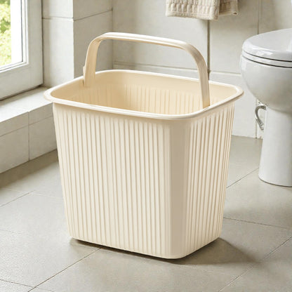 Slim Bathroom Wastebasket with Integrated Handle